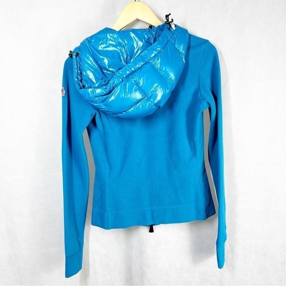 Moncler Maglia Grenoble Cardigan Fleece Jacket Bright Blue Size Small - Picture 3 of 11